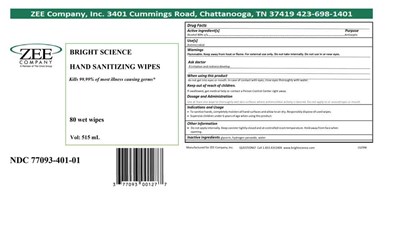 80 Wet Wipes Ndc 77093-401-01 (Bs Hand Sanitizing Wipes Ls29w 515 mL)
